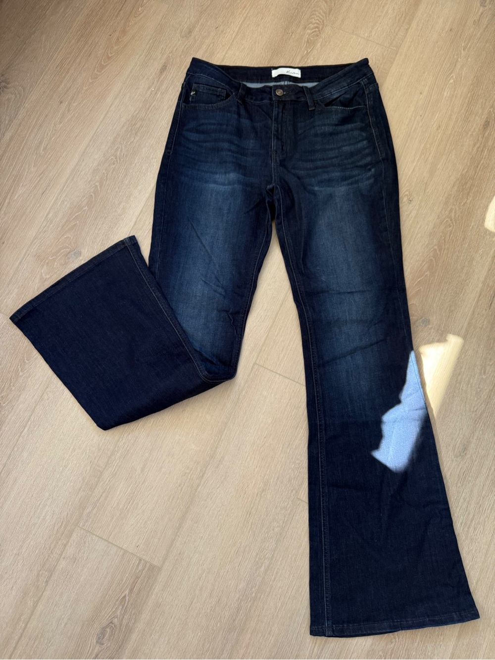 Kancan Maurice’s Women's Dark Wash Flare Jeans - Dark Blue